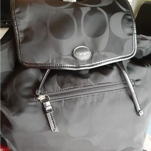 Black coach nylon backpack